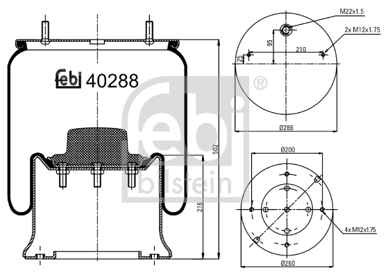 Do koszyka KG2919NP Kraftiger Poduszka pneumatyczna (resor pneumatyczny) mostu