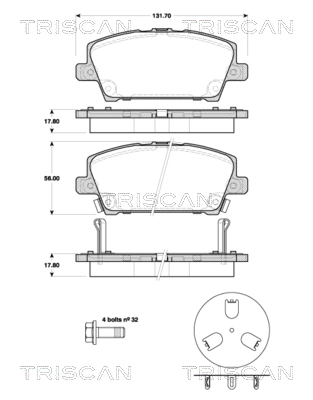 Klocki hamulcowe przednie tarczowe do Honda Civic VIII FK, FN
