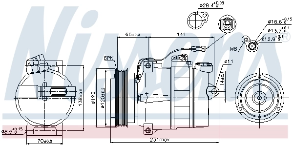 Sprężarka klimatyzacji 89054 Nissens