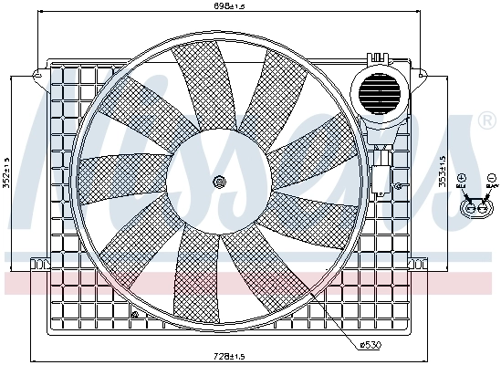 Wentylator elektryczny układu chłodzenia kompletny (silnik+wirnik) Mercedes S sedana (W220) (1998 - 2005) cena, od 189,31 USD