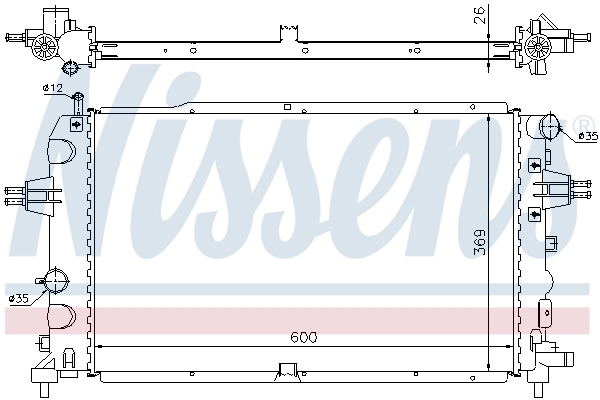 Chłodnica silnika 63111A Nissens