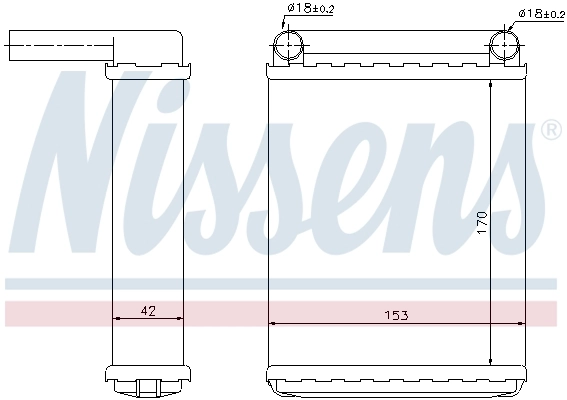 72038 Nissens Chłodnica nagrzewnicy (ogrzewacza) tylna
