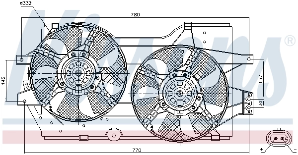 Wentylator elektryczny układu chłodzenia kompletny (silnik+wirnik) Chrysler Voyager II GS minivan (1995 - 2001) cena, od 129,01 USD