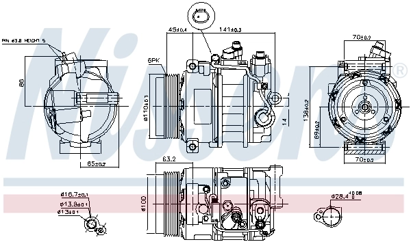 Sprężarka klimatyzacji Nissens 890634 cena, od 327,69 USD