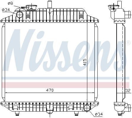 Chłodnica silnika 62516 Nissens