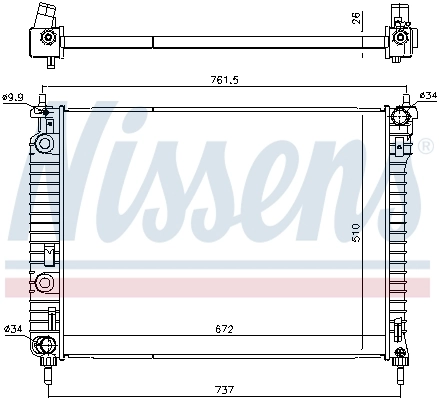 Chłodnica silnika 616905 Nissens
