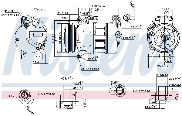 Sprężarka klimatyzacji Nissens 890062 cena, od 394,72 USD