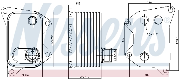 Chłodnica oleju, pod filtrem 90994 Nissens