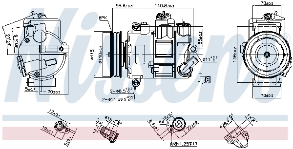 Sprężarka klimatyzacji Nissens 890632 cena, od 113,51 USD