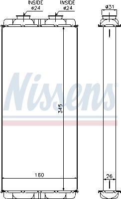 Chłodnica nagrzewnicy (ogrzewacza) Nissens 72048