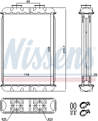 Chłodnica nagrzewnicy (ogrzewacza) Nissens 70019