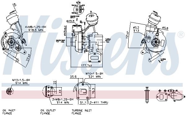 Turbina do Volkswagen Transporter T4 70B, 70C, 7DB, 7DK, 70J, 70K, 7DC, 7DJ