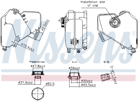 Do koszyka Zbiorniczek wyrównawczy układu chłodzenia Ford Fiesta Mk6 CB1