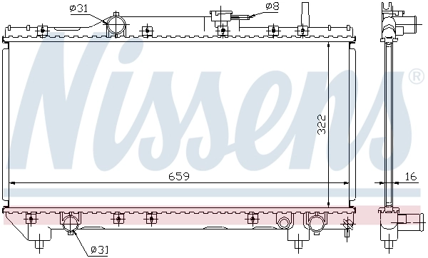 Chłodnica silnika 64838A Nissens