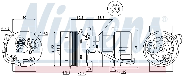 Sprężarka klimatyzacji 89069 Nissens