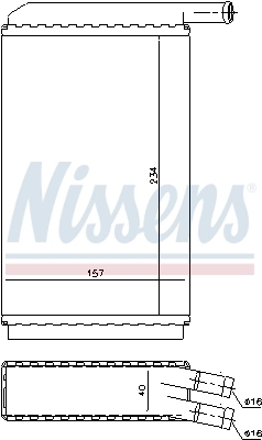 Chłodnica nagrzewnicy (ogrzewacza) 73940 Nissens