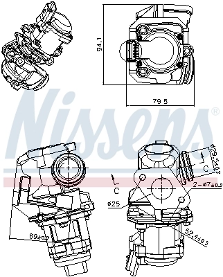 Zawór recyrkulacji spalin EGR Nissens 98150 cena, od 109,83 USD