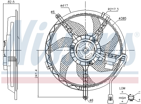 Wentylator elektryczny układu chłodzenia kompletny (silnik+wirnik) Mini Clubman I