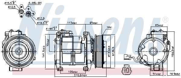 Sprężarka klimatyzacji 89084 Nissens