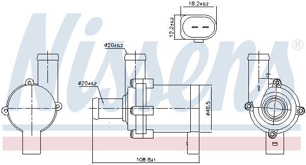 Pompa chłodzenia wodą, dodatkowa elektryczna Nissens 831068