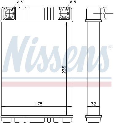 Chłodnica nagrzewnicy (ogrzewacza) Nissens 72028