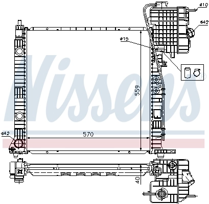 Chłodnica silnika Mercedes V minivan (638) (1996 - 2003) cena, od 323,35 USD