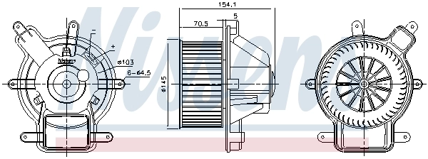 Silniczek wentylatora nagrzewnicy (ogrzewacza wnętrza) Nissens 87464