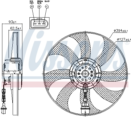Wentylator elektryczny układu chłodzenia kompletny (silnik+wirnik) Nissens 85549