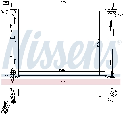 Chłodnica silnika 66674 Nissens