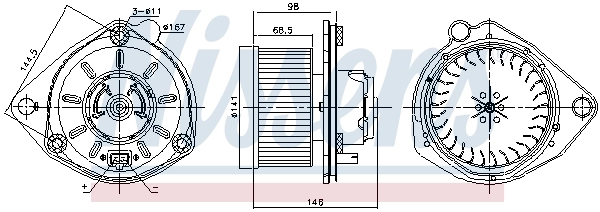 Silniczek wentylatora nagrzewnicy (ogrzewacza wnętrza) Volvo 740 