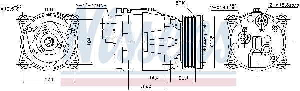 Sprężarka klimatyzacji 89048 Nissens