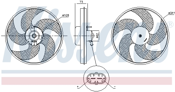 85672 Nissens Wentylator elektryczny układu chłodzenia kompletny (silnik+wirnik)