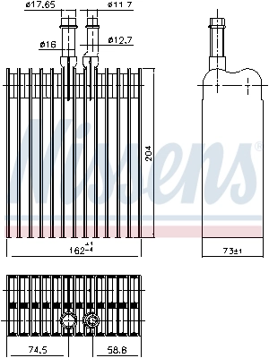 Parownik klimatyzacji tylny 92378 Nissens