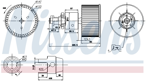 Silniczek wentylatora nagrzewnicy (ogrzewacza wnętrza) do Audi 100 C3 44, 44Q
