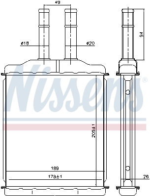 Chłodnica nagrzewnicy (ogrzewacza) Nissens 76505