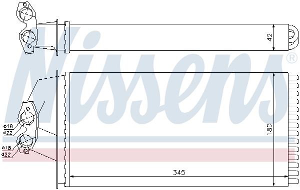 Chłodnica nagrzewnicy (ogrzewacza) Nissens 72036