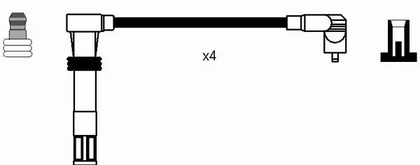 Zestaw przewodów wysokiego napięcia do Volkswagen Lupo  6X, 6E