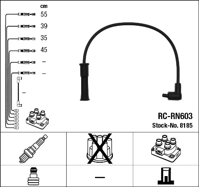 Zestaw przewodów wysokiego napięcia Renault Twingo I hatchback (C06) (1992 - 2007) cena, od 27,40 USD