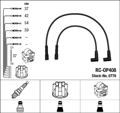 Zestaw przewodów wysokiego napięcia Opel Kadett D hatchback (1979 - 1984) cena, od 27,73 USD