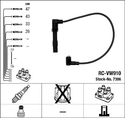 Zestaw przewodów wysokiego napięcia Volkswagen Lupo hatchback (6X, 6E) (1998 - 2005) cena, od 72,64 USD
