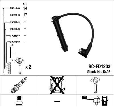 Zestaw przewodów wysokiego napięcia do Ford Transit V V184/5