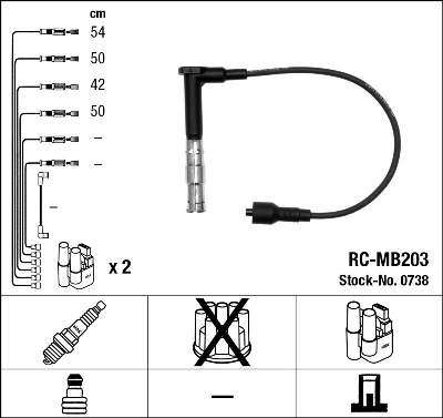 Zestaw przewodów wysokiego napięcia Mercedes E kombi (S210) (1996 - 2003) cena, od 70,93 USD