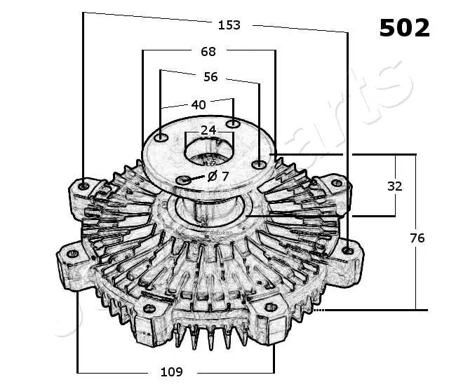 Sprzęgło wiskotyczne wentylatora chłodzenia Japan Parts VC502 cena, od 49,68 USD