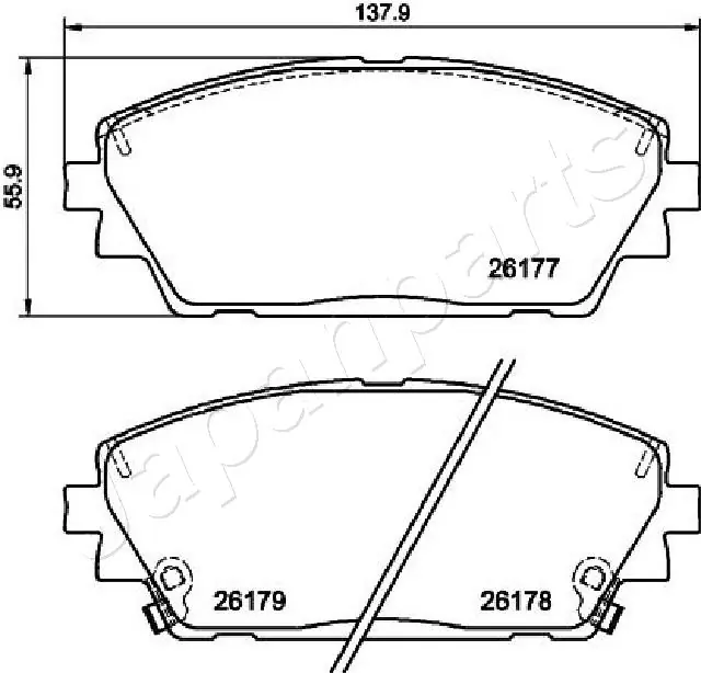 PA3002AF Japan Parts Klocki hamulcowe przednie tarczowe