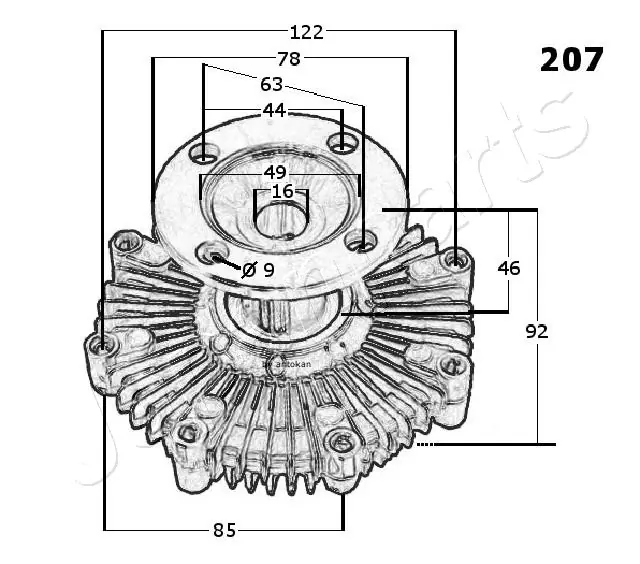 Sprzęgło wiskotyczne wentylatora chłodzenia 1621054180 Toyota