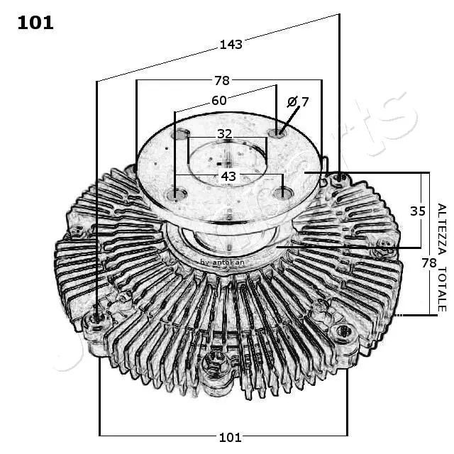 Sprzęgło wiskotyczne wentylatora chłodzenia Japan Parts VC101 cena, od 92,41 USD