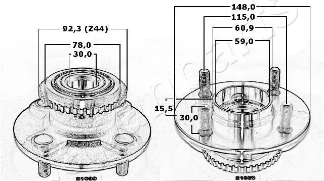 Piasta tylna Japan Parts KK21039 cena, od 76,12 USD