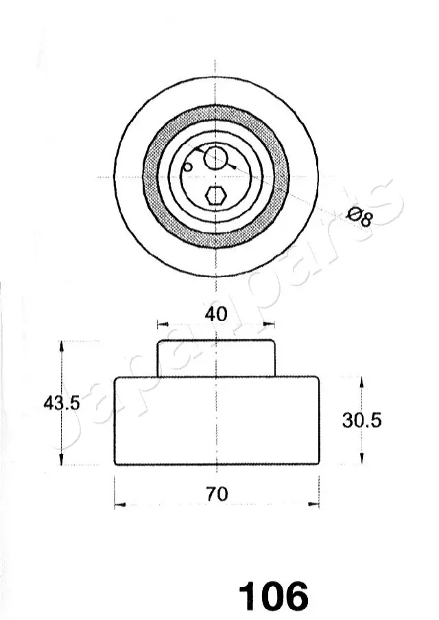 BE106 Japan Parts Rolka napinacza paska rozrządu
