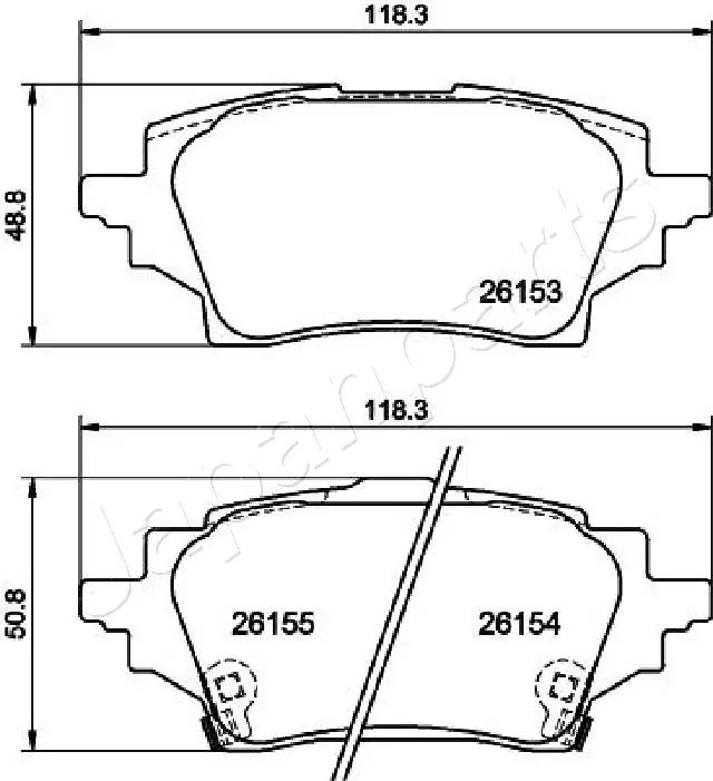 PP263AF Japan Parts Okładziny (klocki) do hamulców tarczowych tylne