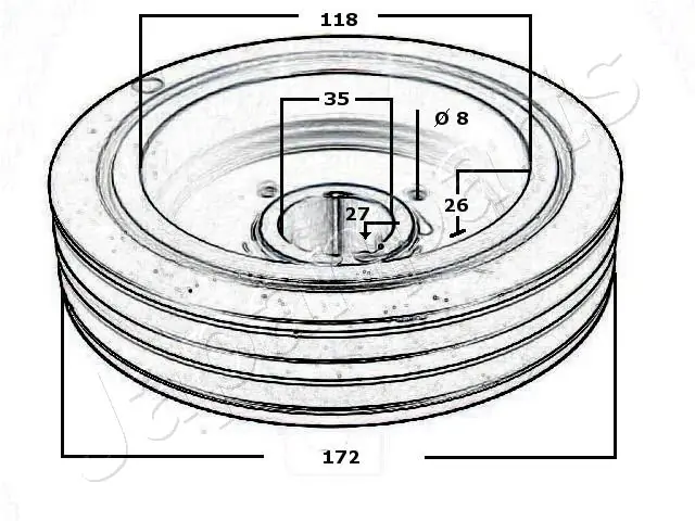 Do koszyka PU500 Japan Parts Koło pasowe wału korbowego